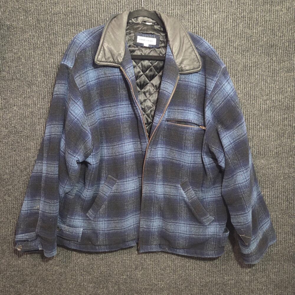 Vtg Europe Craft Plaid Flannel Zip-Up Jacket Men's Large Gorpcore Broken Zipper